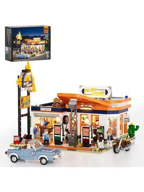 Creative Gas Station Building Set, 1608 Pcs Bricks for Kids, Fun Construction